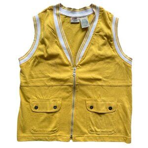 SJB Sport Petite Yellow Sleeveless Zip-Up Vest With Pockets